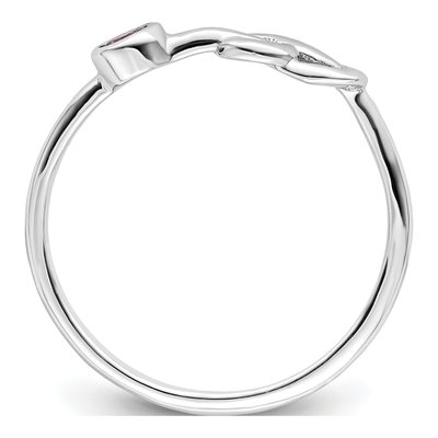 Sterling Silver Rhodolite Garnet Infinity Ring – view 3