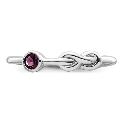 Sterling Silver Rhodolite Garnet Infinity Ring – view 6