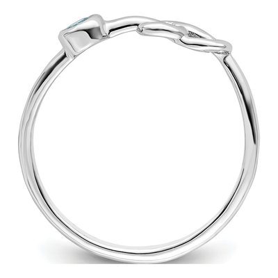 Sterling Silver Aquamarine Infinity Ring – view 3