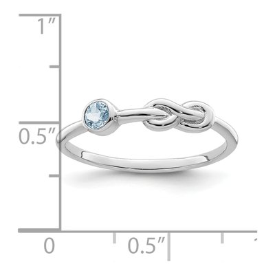 Sterling Silver Aquamarine Infinity Ring – view 4