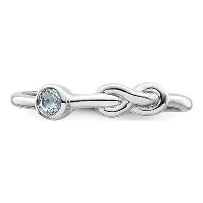 Sterling Silver Aquamarine Infinity Ring – view 6