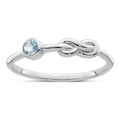 Sterling Silver Aquamarine Infinity Ring