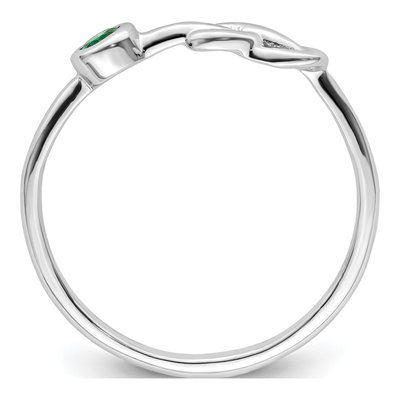 Sterling Silver Lab-Created Emerald Infinity Ring – view 3