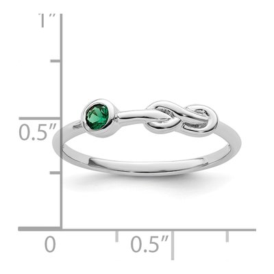 Sterling Silver Lab-Created Emerald Infinity Ring – view 4