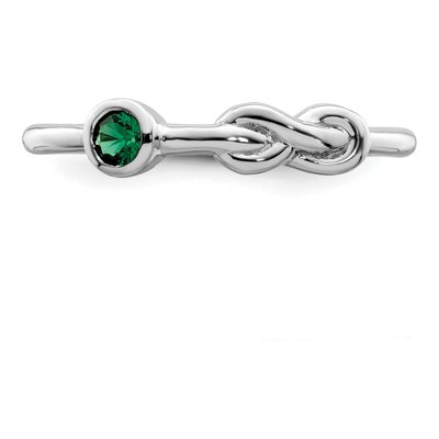 Sterling Silver Lab-Created Emerald Infinity Ring – view 6