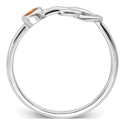 Sterling Silver Citrine Infinity Ring – view 3