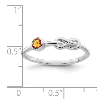 Sterling Silver Citrine Infinity Ring – view 4