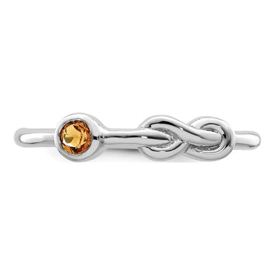 Sterling Silver Citrine Infinity Ring – view 6