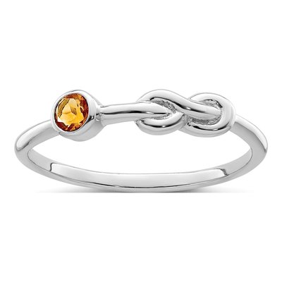 Sterling Silver Citrine Infinity Ring