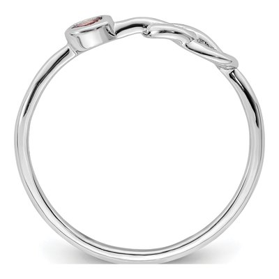 Sterling Silver Pink Tourmaline Infinity Ring – view 3