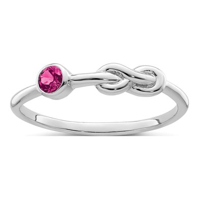 Sterling Silver Pink Tourmaline Infinity Ring