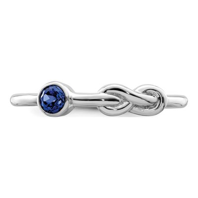 Sterling Silver Lab-Created Sapphire Infinity Ring – view 6