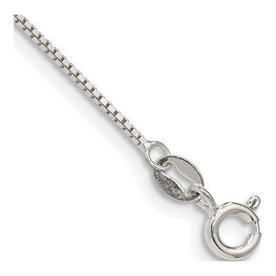 Sterling Silver 0.9mm Box Chain Bracelet