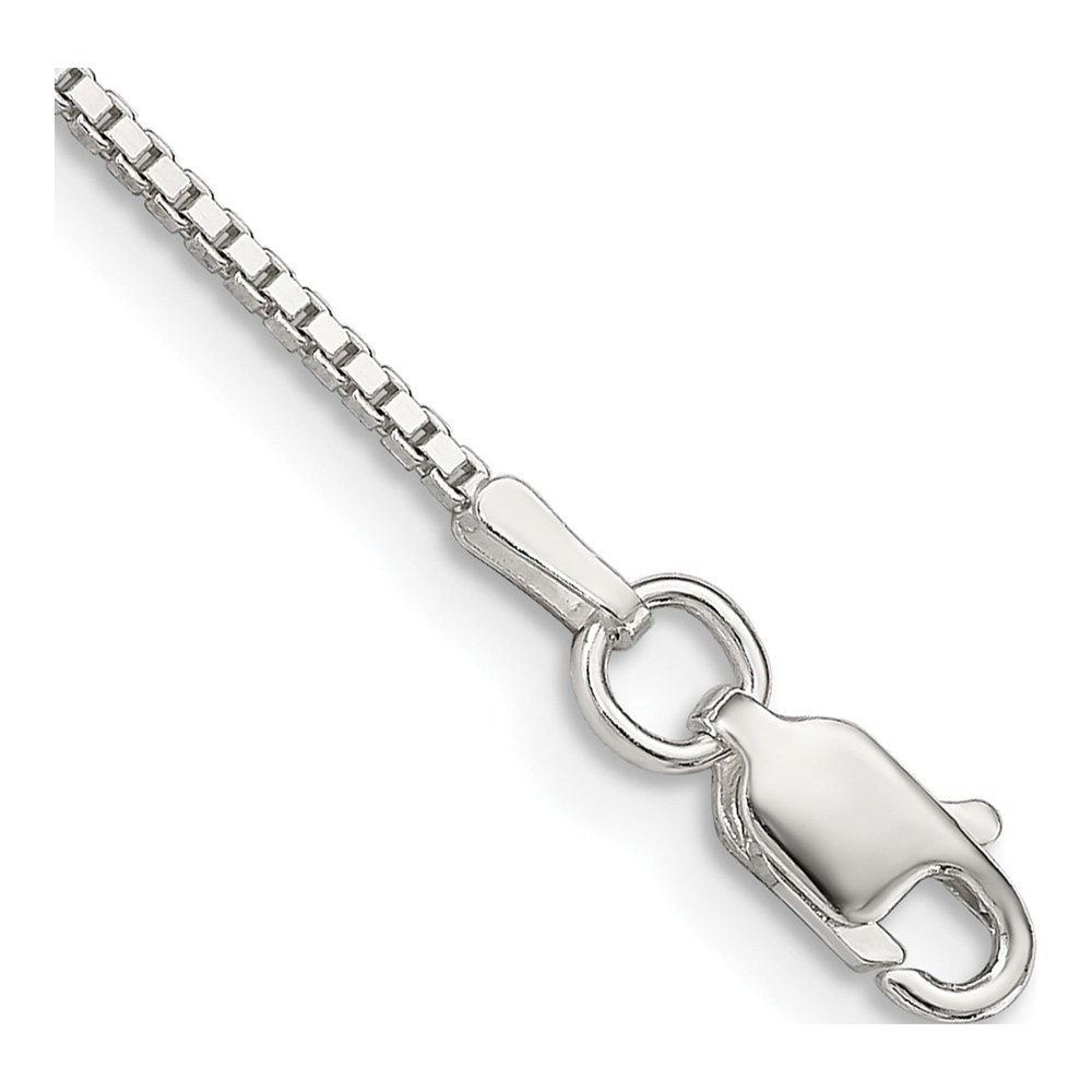 Sterling Silver 1.25mm Box Chain Bracelet, 7in