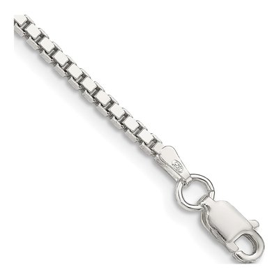 Sterling Silver 1.9mm Box Chain Bracelet