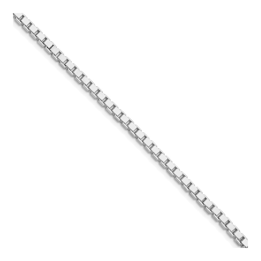 24 Inch Sterling Silver Rhodium-Plated 3mm Box Chain Necklace with Lobster Clasp