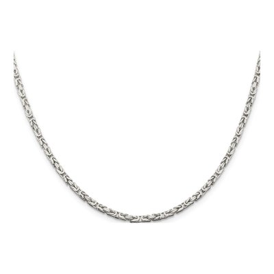 Sterling Silver 2.5mm Byzantine Chain – view 2