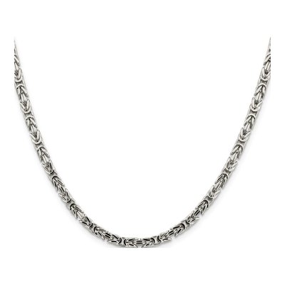 Sterling Silver 3.25mm Byzantine Chain – view 2