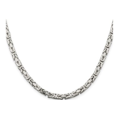 Sterling Silver 4.25mm Byzantine Chain – view 2