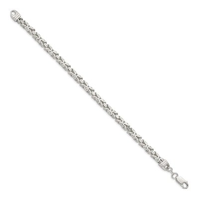 Sterling Silver 4.25mm Byzantine Chain Bracelet – view 2