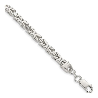 Sterling Silver 4.25mm Byzantine Chain Bracelet