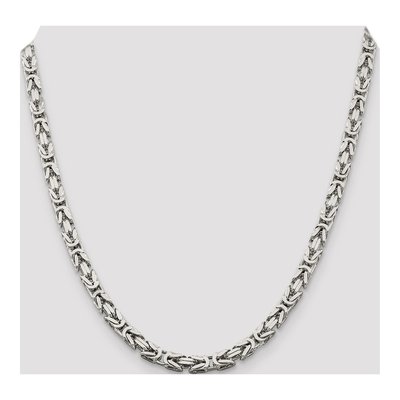 Sterling Silver 5mm 20-Inch Byzantine Chain – view 4