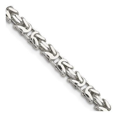 Sterling Silver 5mm 20-Inch Byzantine Chain