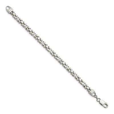 Sterling Silver 5mm Byzantine Chain Bracelet – view 2