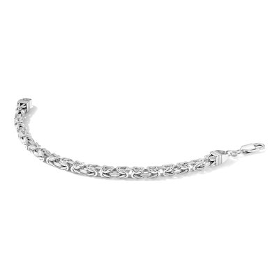 Sterling Silver 5mm Byzantine Chain Bracelet – view 3