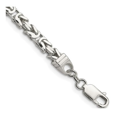 Sterling Silver 5mm Byzantine Chain Bracelet