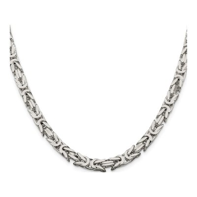 Sterling Silver 6mm Byzantine Chain – view 2