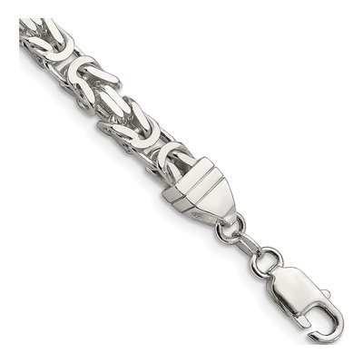 Sterling Silver 6mm Byzantine Chain Bracelet