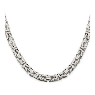 Sterling Silver 7.5mm Byzantine Chain – view 2