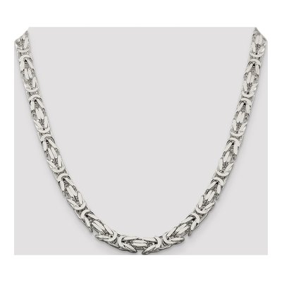 Sterling Silver 7.5mm Byzantine Chain – view 4