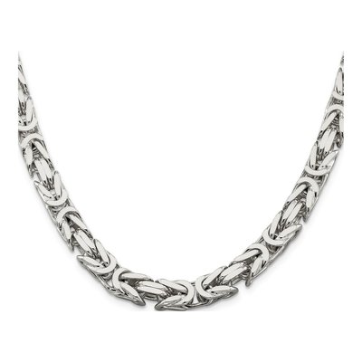 Sterling Silver 8.25mm Byzantine Chain – view 2