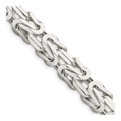 Sterling Silver 8.25mm Byzantine Chain