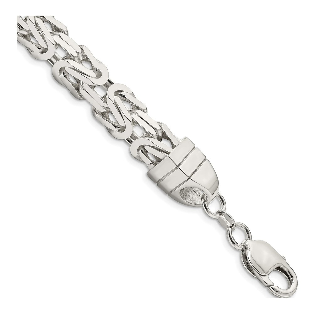 Sterling Silver 9in Byzantine Chain Bracelet