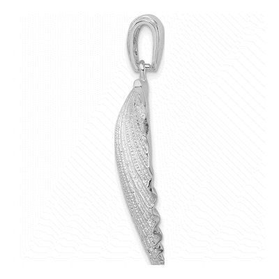 Sterling Silver Textured Shell Pendant – view 3