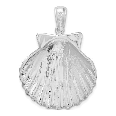 Sterling Silver Textured Shell Pendant – view 4