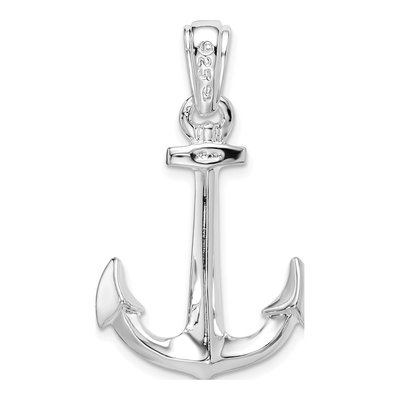 Sterling Silver 3D Anchor Pendant – view 4