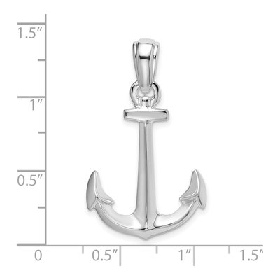 Sterling Silver 3D Anchor Pendant – view 5