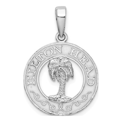 Sterling Silver Hilton Head Palm Tree Pendant