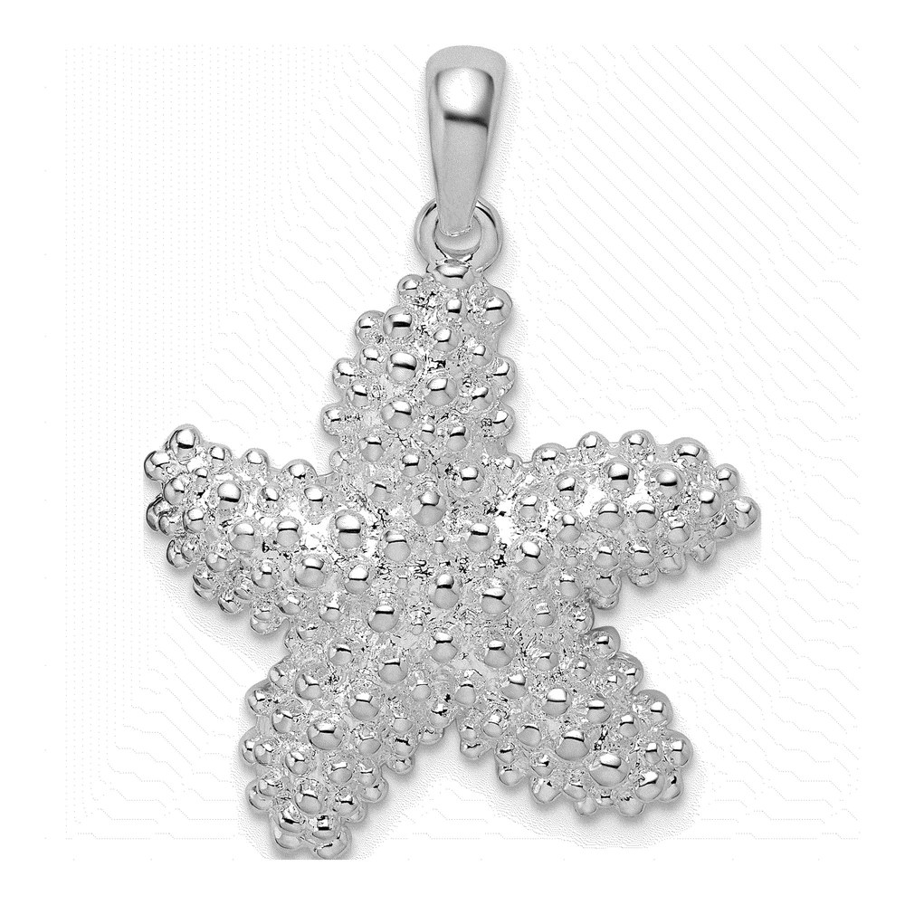 Sterling Silver Starfish Pendant, Rhodium-Plated