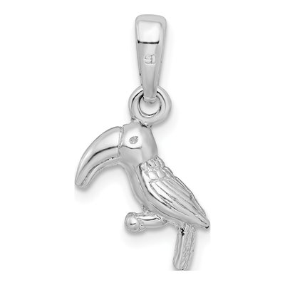 Sterling Silver 3D Toucan Bird Pendant – view 4