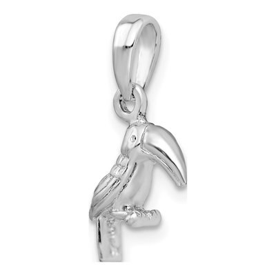 Sterling Silver 3D Toucan Bird Pendant – view 5