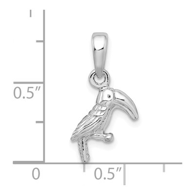 Sterling Silver 3D Toucan Bird Pendant – view 6