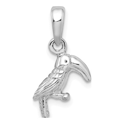Sterling Silver 3D Toucan Bird Pendant