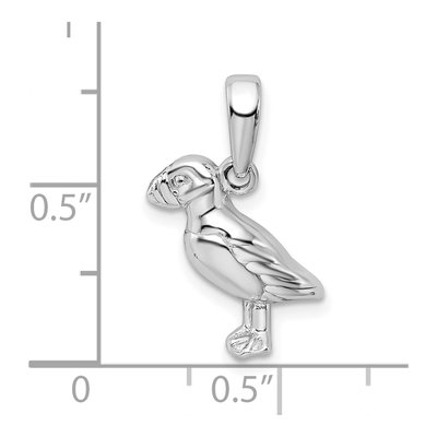 Sterling Silver Puffin Bird Pendant – view 5