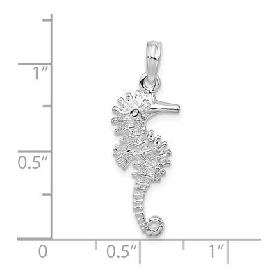 Sterling Silver 3D Seahorse Pendant – view 5