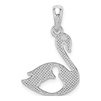 Sterling Silver Swan Cut-Out Baby Pendant – view 4